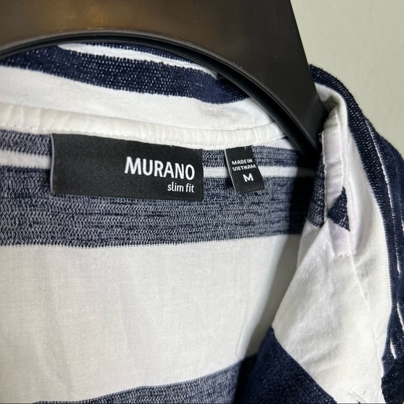 Murano Slim Fit Button Down Stripe Shirt - Picture 5 of 8